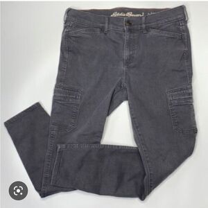 EDDIE BAUER WOMEN’S SIZE 20 SLIGHTLY CURVY SKINNY LEG GRAY CARGO JEANS